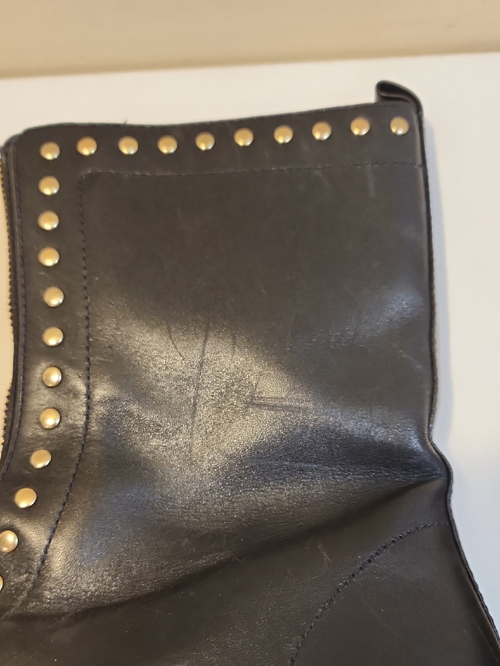 COACH Lara Black Leather Stud Zip Front Booties Sz 9B - Picture 6 of 12